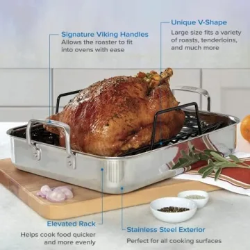 Viking Culinary 3-Ply Roasting Pan for Perfect Roasts