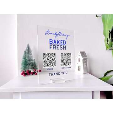 Personalized QR Business Sign - Personalized QR Sign Shop Decor Business Social Media Sign Sign for ...