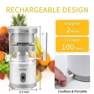 Electric Citrus Juicer - Compact & Rechargeable for Fresh Juice