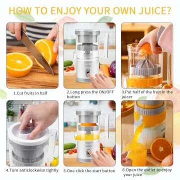 Electric Citrus Juicer - Compact & Rechargeable for Fresh Juice