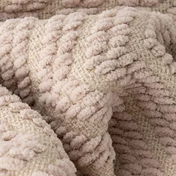 BATTILO HOME Soft Knitted Beige Throw Blanket for All Seasons