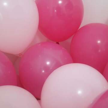 EUFARS Pink Party Balloons Pack of 100-12inch Hot Pink and Light Pink Balloons for Valentines Day Decorations Birthday Party Supplies