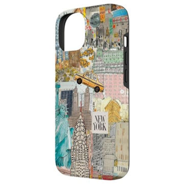 Stylish iPhone 14 Retro NY City Collage Art Case