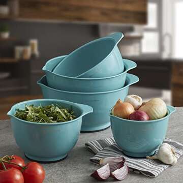 KitchenAid Classic Mixing Bowls, Set of 5, Aqua Sky 2