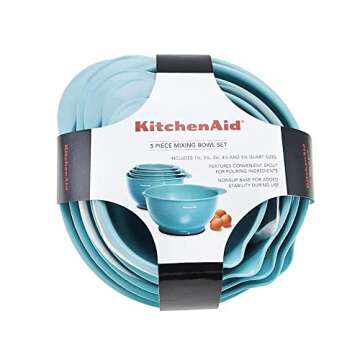 KitchenAid Classic Mixing Bowls, Set of 5, Aqua Sky 2