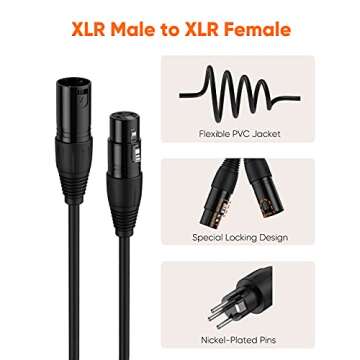 CableCreation 30FT XLR Male to Female Pro Microphone Cable