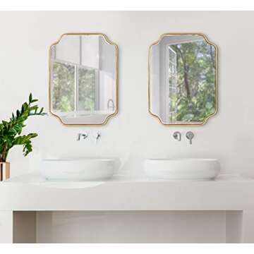 Kate and Laurel Plumley Glam Scalloped Wall Mirror - Stunning Gold Decor Accent