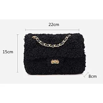 Women Plush Shoulder Bag Fashion Fluffy Crossbody Purse Soft Warm Shopping Dating Bag with Adjustabl...