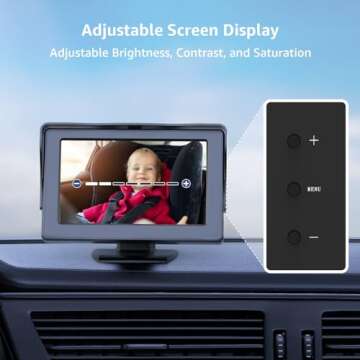 GROWNSY Baby Car Camera with Astronaut Lens, Car Baby Monitor with Camera, 4.3'' HD Display w/Night Vision Wide Clear View for Baby, Car Seat Mirror for Baby Rear Facing to Observe Baby Easily