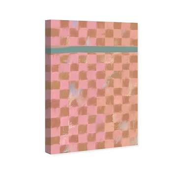 Wynwood Studio Abstract Contemporary Wrapped Canvas Art - Checkered Fabric, Wall Art for Living Room...