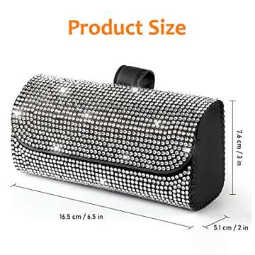 Accmor Bling Sunglasses Holder for Car Sun Visor, Sparkling Eyeglasses Car Visor Clip Storage Glasse...