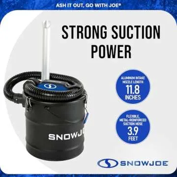 Snow Joe 4.8 Gallon Bagless Ash Vacuum Cleaner for Easy Cleanup