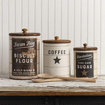Farmhouse Tin Canisters Set – Rustic Kitchen Storage Delight