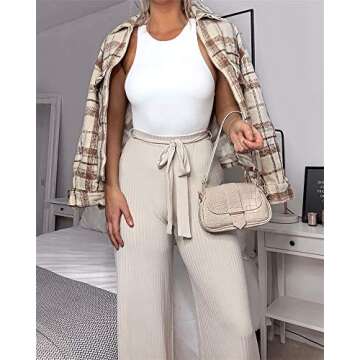 Trendy Allchic Women's Racerback Bodysuits in White