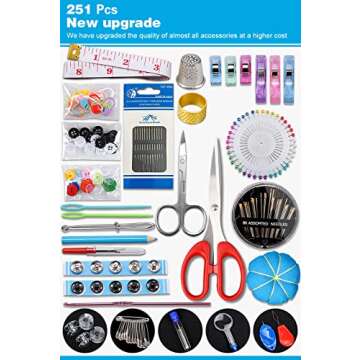 Large Sewing Kit with 251 Pcs for Adults - YUANHANG Premium Set