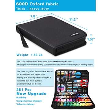 Large Sewing Kit with 251 Pcs for Adults - YUANHANG Premium Set