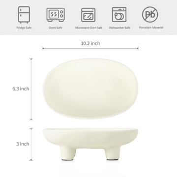 Sureasy 10 inch Ceramic Fruit Bowl for Elegant Home Decor