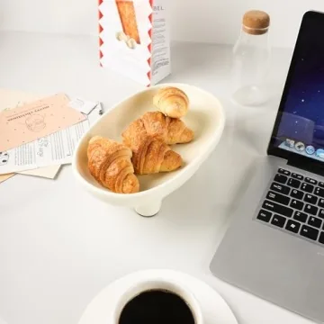 Sureasy 10 inch Ceramic Fruit Bowl for Elegant Home Decor