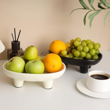 Sureasy 10 inch Ceramic Fruit Bowl for Elegant Home Decor