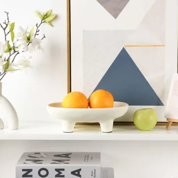 Sureasy 10 inch Ceramic Fruit Bowl for Elegant Home Decor