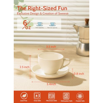 Elegant Sweese 6oz Espresso Cups Set for All Occasions