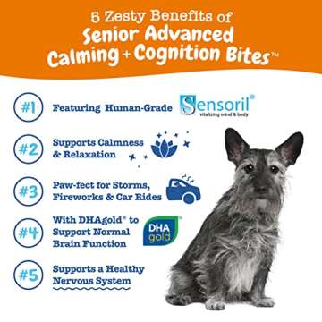Zesty Paws Senior Advanced Calming & Cognition Soft Chews for Dogs - Supplements for Dog Brain Healt...