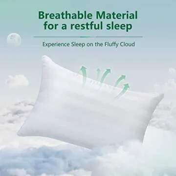 COZSINOOR Queen Size Cooling Bed Pillows for Sleeping: Hotel Quality, Set of 2 - Down Alternative Microfiber Filled for Back, Stomach, Side Sleepers, Breathable, and Skin-Friendly