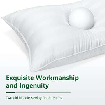 COZSINOOR Queen Size Cooling Bed Pillows for Sleeping: Hotel Quality, Set of 2 - Down Alternative Microfiber Filled for Back, Stomach, Side Sleepers, Breathable, and Skin-Friendly