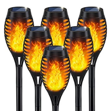 Solar Lights Outdoor | Flickering Flame Torch Lights for Garden