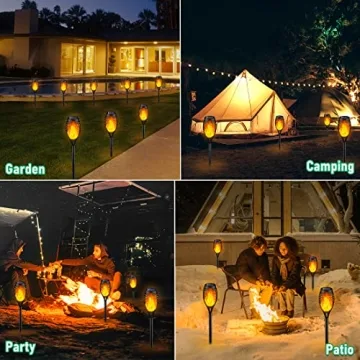 Solar Outdoor Lights with Flickering Flame for Garden
