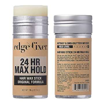 Red by Kiss Hair Wax Stick 24HR Max Hold Edge Fixer Edge Control Pomade Non-Sticky, Non-Oily Flake F...