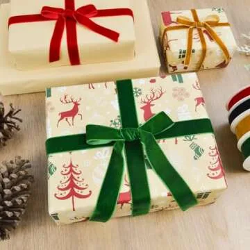 VISPAD Beige Velvet Ribbon 1 Inch x 10 Yards, Single Face Velvet Ribbons Perfect for Gift Wrapping, Wedding Party, Christmas Wreath Decoration, Hair Bows Ribbon, Valentine's Day, Bouquet - 1 Roll