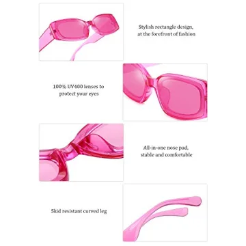 Retro Pink Y2K Sunglasses Women UV400 Protection Fashion