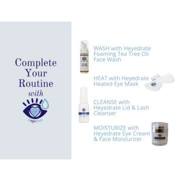 Heyedrate Foaming Tea Tree Face Wash and Eyelid Cleanser – Natural, Organic Ingredients with Aloe Vera - Gentle Formula for Effective Eyelid Cleansing – Soothes & Refreshes - 1.7Oz (Package May Vary)