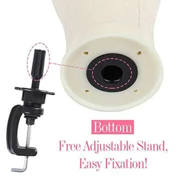 Leeven Canvas Wig Head with Clamp & Edge Band for Styling