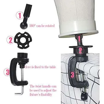 Leeven Canvas Wig Head with Clamp & Edge Band for Styling