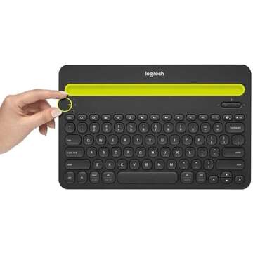 Logitech Bluetooth Multi-Device Keyboard K480 for Computers. Tablets and Smartphones. Black, Compact, Dial and Switch, Spill-Resistant Keyboard - 920-006342 (Renewed)
