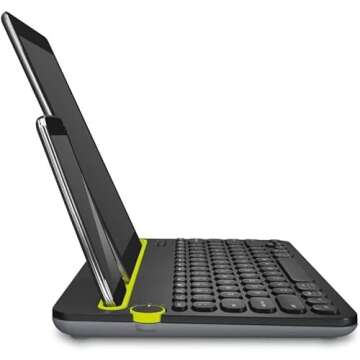 Logitech Bluetooth Multi-Device Keyboard K480 for Computers. Tablets and Smartphones. Black, Compact, Dial and Switch, Spill-Resistant Keyboard - 920-006342 (Renewed)
