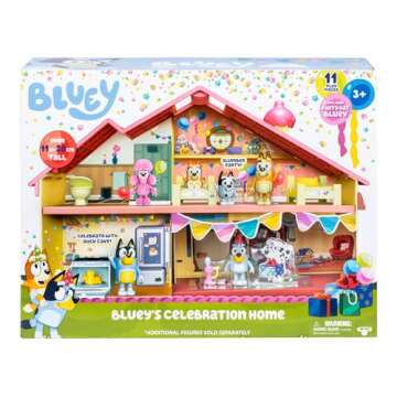 Bluey Celebration Home, Help Celebrate Birthday, with 11 Play Pieces of Removable Furniture and Accessories, Plus 1 Exclusive 2.5 Inch Figure