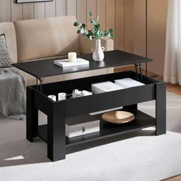 Yaheetech Lift Top Coffee Table with Hidden Compartment