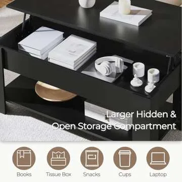 Yaheetech Lift Top Coffee Table with Hidden Compartment