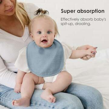 MairMore 8-Pack Adjustable Soft Baby Bibs for Feeding
