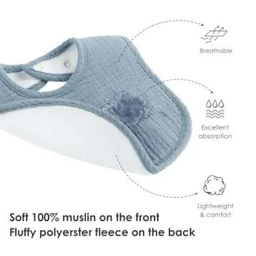 MairMore 8-Pack Adjustable Soft Baby Bibs for Feeding