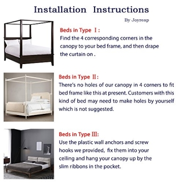 Joyreap Canopy Bed Curtain Royal Luxurious Drape Gray-Blue