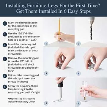 Acrylic Furniture Legs - Mid Century Legs For Couch, Sofa, Chair, Table, Dresser, Bed, Cabinet, Ottoman - Furniture Feet Are Easy To Install & Include Installation Hardware - Set of 4, 4 Inches