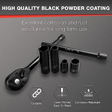 EACELIY 46pcs 3/8" Socket Set - Versatile and Durable Toolkit