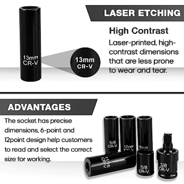 EACELIY 46pcs 3/8" Socket Set - Versatile and Durable Toolkit