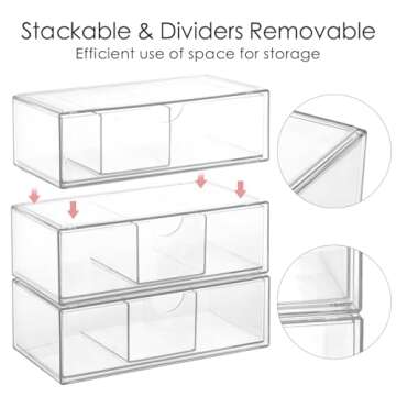 Qtip Holder, Acrylic 3Layers Makeup Organizer Drawer Case, Countertop Holder for Cosmetics Storage, ...