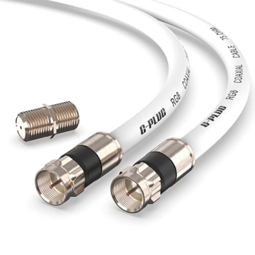 G-PLUG 10FT RG6 Coaxial Cable Connector Set - High-Speed Internet & TV