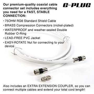 G-PLUG RG6 Coaxial Cable Connector Set 10FT